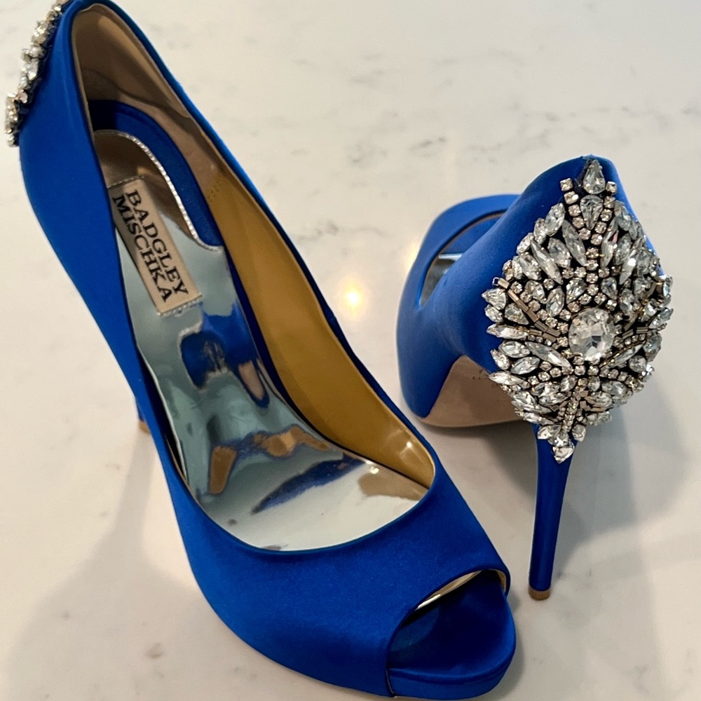 Badgley Mischka Kiara Crystal Open Toe Pump